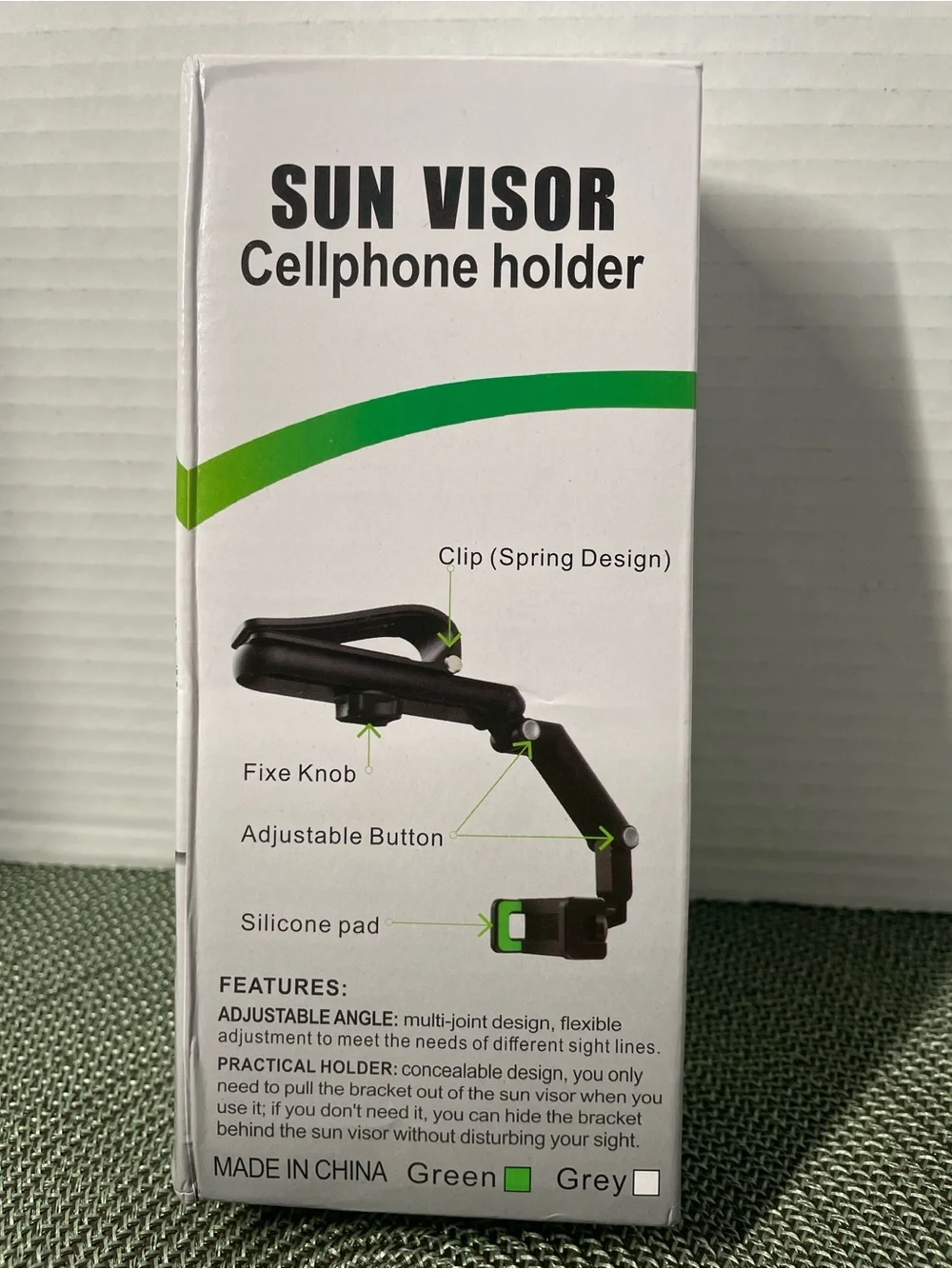 Sun Visor Cellphone Holder - Green